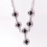 Silver Bezel Necklace -8