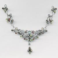 Silver Faceted Necklace- N-33