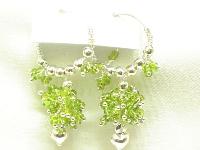Gold Plated Earrings with Green Beads Cer07