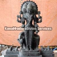 Black Divine Stone Lord Guru Sri Dattatreya Statue