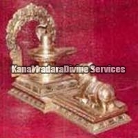 Bronze Lord Shiva Lingam with Nandi