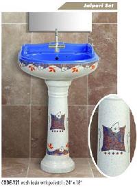 Vitrosa Series Jal Pari Set Pedestal Wash Basin