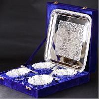 Silver Plated 4 Bowl & Tray Set
