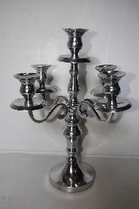 silver candle stand