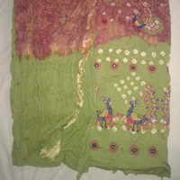 Designer Green Embroidered Cotton Sanganeri Printed Punjabi Suits