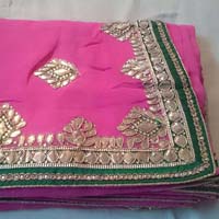Designer heavy handwork with heavy border bridal saree sar Jaipuri pur