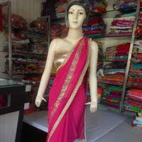 Designer Moti Work and Zari Border Georgette Party Wear saree