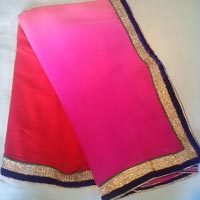 Fancy Work Shaded with Velvet Border Party Wear Saree