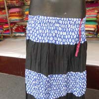 Lavender Blue Sanganeri Printed Cotton Skirt