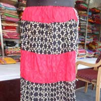 Pink Sanganeri Printed Cotton Skirt