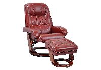Benchmaster Swivel Burgundy Top Grain Leather Chair