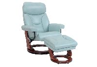 Benchmaster Swivel Chair with Storage Ottoman in Pastel Blue