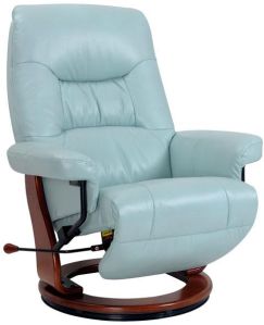 Benchmaster Swivel Reclining Chair In Pastel Blue Breathable Fabric