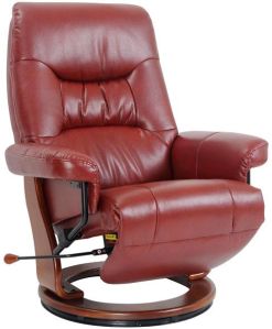 Benchmaster Swivel Reclining Chair In Ruby Breathable Fabric