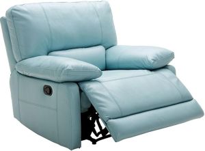 Kuka Maui Light Blue Power Recliner Leather Match