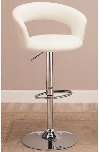 Round Bar Stool In White