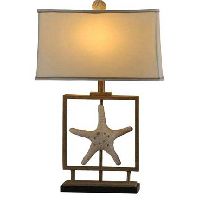 StyleCraft Metal Table Lamp with Starfish