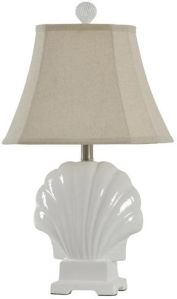 StyleCraft Sarabel White Seashell Mini Table Lamp