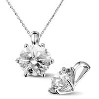 Certified 0.50CT Round Cut Real Solitaire Diamond Pendant