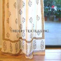 Block Print Curtain Fabric and Curtains