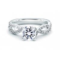Twist Platinum Semi-Mount Engagement Ring