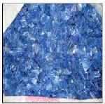 Blue colored hot washed pet flakes