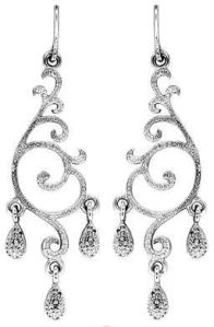 Silver Diamond Earrings - Sde 007