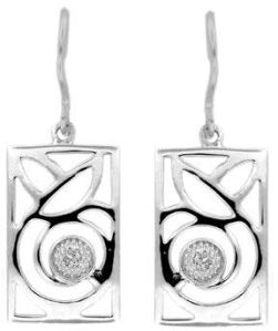 Silver Diamond Earrings - Sde 008
