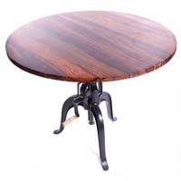 Cast Iron Table Wooden Top