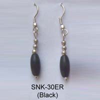 Glass Bead Earring (SNK-30 ER Black)