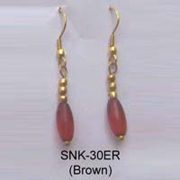Glass Bead Earring (SNK-30 ER Brown)