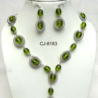 Glass Bead Necklace Set (CJ-8183)