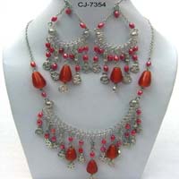 Glass Bead Necklace Set (CJ-7354)
