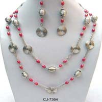 Glass Bead Necklace Set (CJ-7364)
