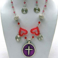 Glass Bead Necklace Set (CJ-7445)