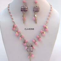 Glass Bead Necklace Set (CJ-8358)