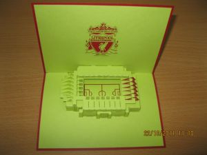 Anfield Stadium - Handmade 3d Greeting Card