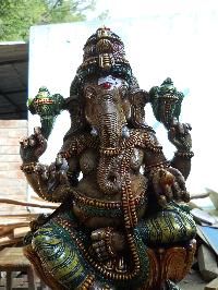 HandCraft wooden ganesh statue