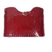 Essart PU Leather Croco Finish Magzine Rack-Red