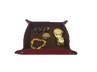 Essart PU Leather Multiple Accessories Tray-Maroon:Brown