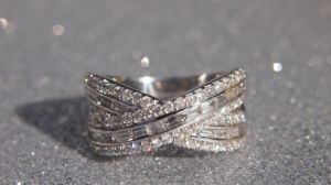 White Gold ByPass Diamond Ring