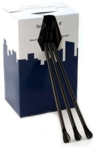 Black Plastic Straight Spoon Straws