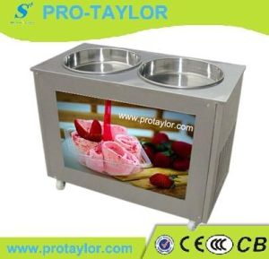 Thailand Style Roll Fry Ice Cream Machine With Double Pans (icm-980)