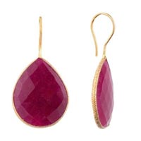 925 Sterling Silver Dyed Ruby Gemstone Earring