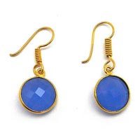 Blue Chalcedony Gemstone Earrings