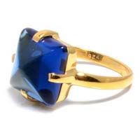 Blue Sapphire Quartz Gemstone Ring