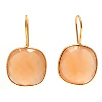 Peach Chalcedony Gemstone Earrings
