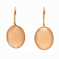 Peach Chalcedony Gemstone Earrings