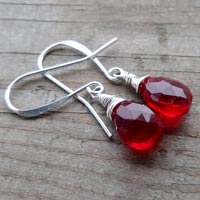 Red Quartz Gemstone Earrings