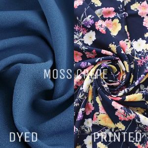 Polyester Moss Crepe Dyed And Printed Fabric